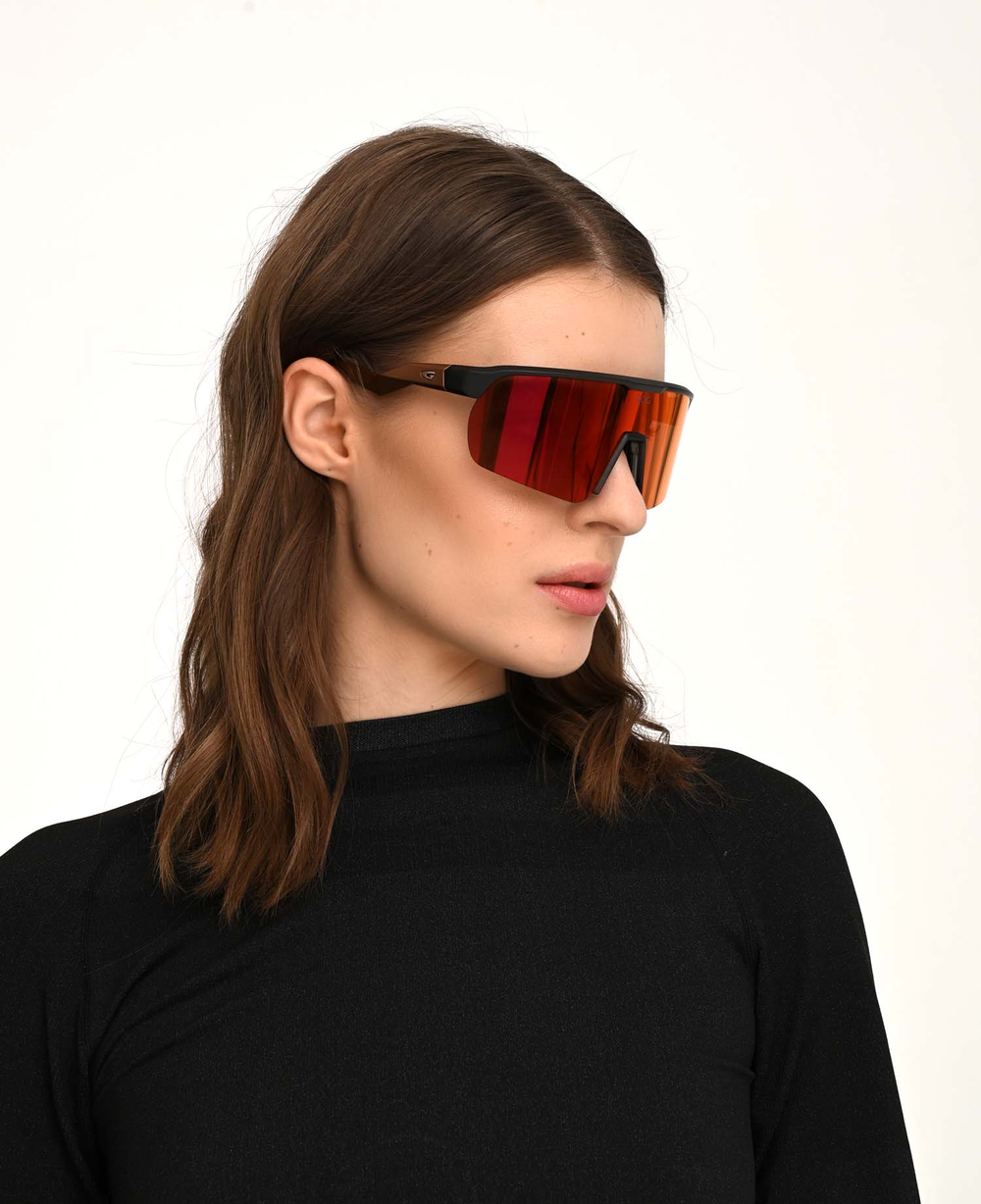 Спортивные очки GOG Hervor / Matt Cristal Black/Copper / Reflex Black-Red