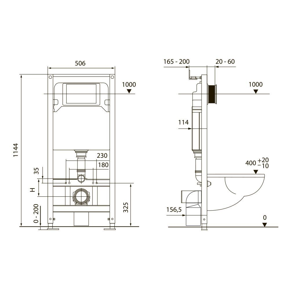 Инсталляция Tece Spring S401204, пластиковая панель смыва TECEspring V, черная матовая