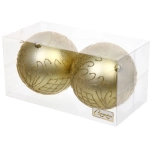 Новогодние шары 10 см (набор 2 шт) «Загадочная мечта», золото
