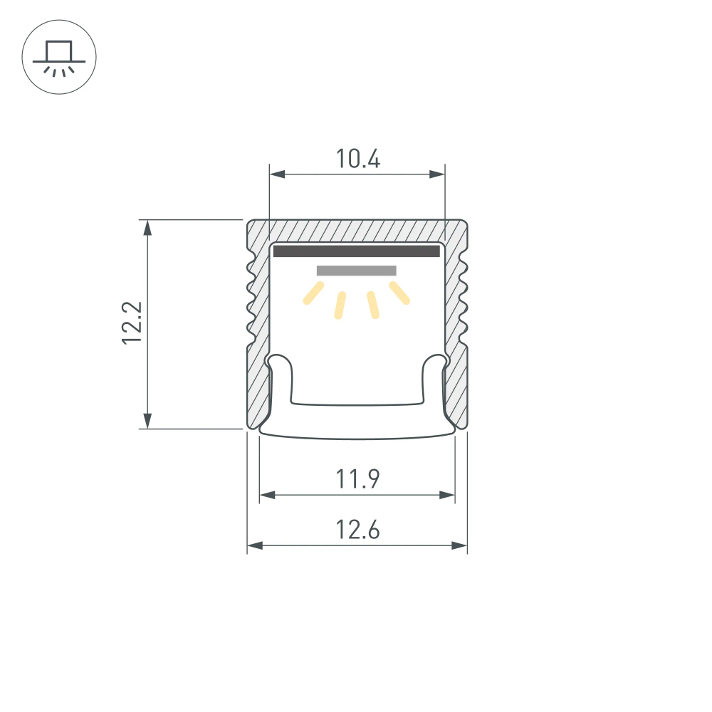 Профиль FANTOM-BENT-W12-SIDE-2000 ANOD (Arlight, Алюминий) 040326(1)