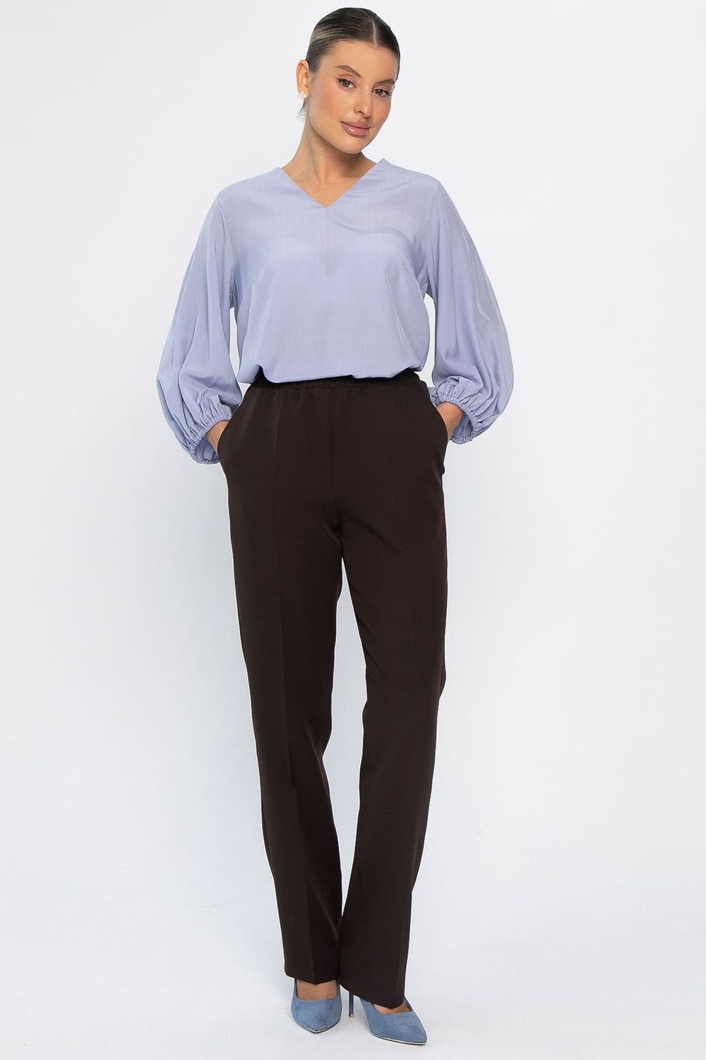 Брюки на резинке Эльда (коричневые) Б14332-9М LT Collection