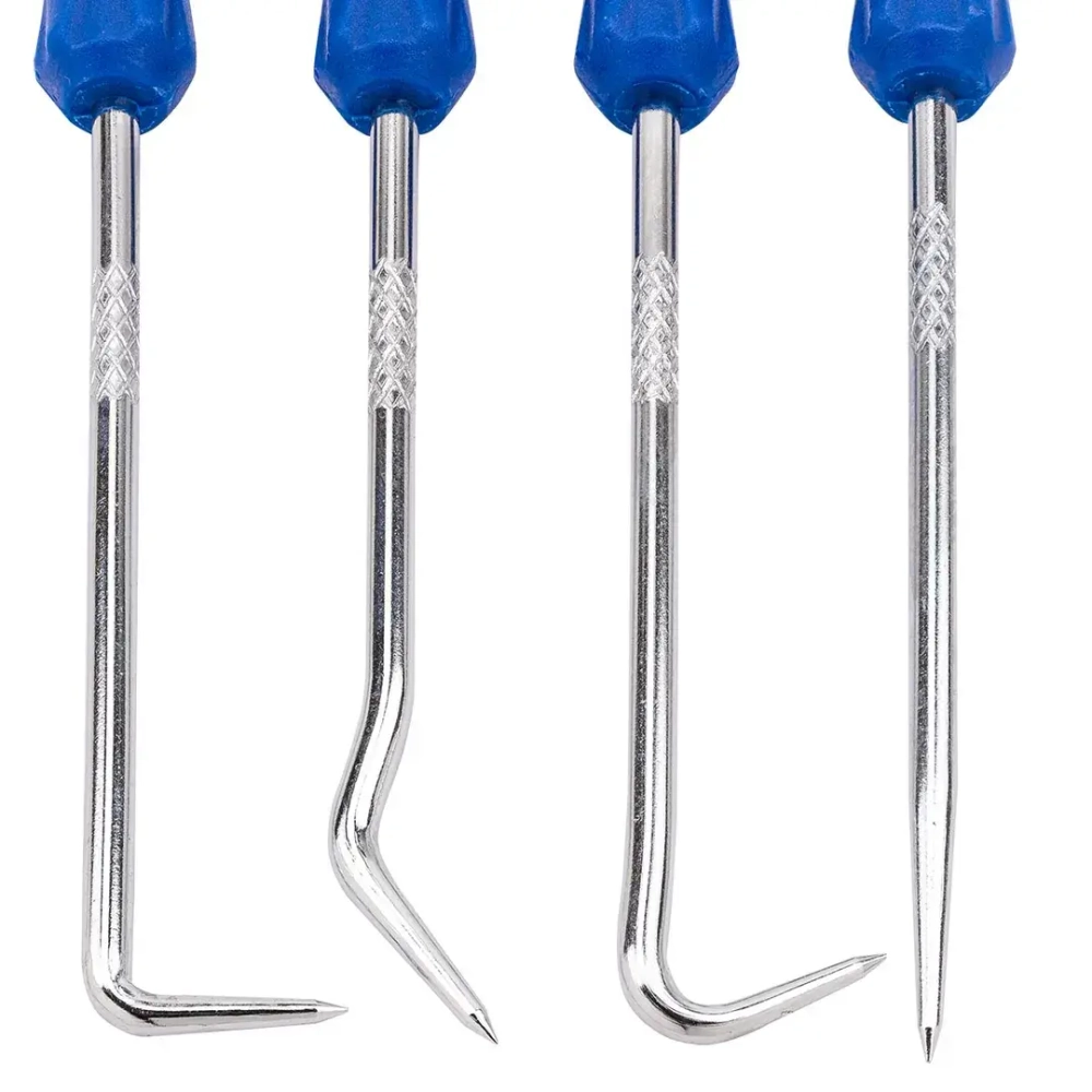 Набор крючков для демонтажа сальников с прорезиненными рукоятками, 4пр.,в блистере Forsage F-904U4