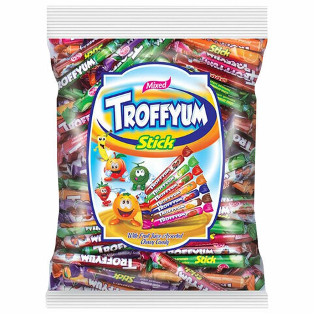 Жевательные конфеты-палочки TROFFYUM, Фруктовое ассорти, 1000 г, УТ-00001529