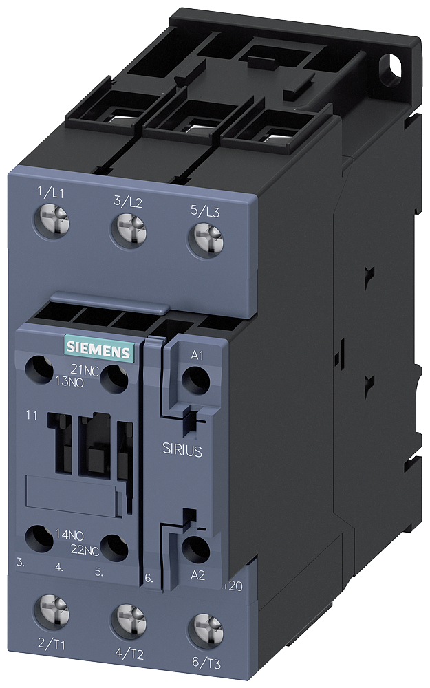 Siemens Контактор, 3-ПОЛ  22КВТ/АС3/400В, Блок-Контакты 1НО+1НЗ 3RT20361AP00