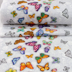 Вафельное полотно "Бабочки" | ш.50 см | 170 г/м² | хлопок-100%