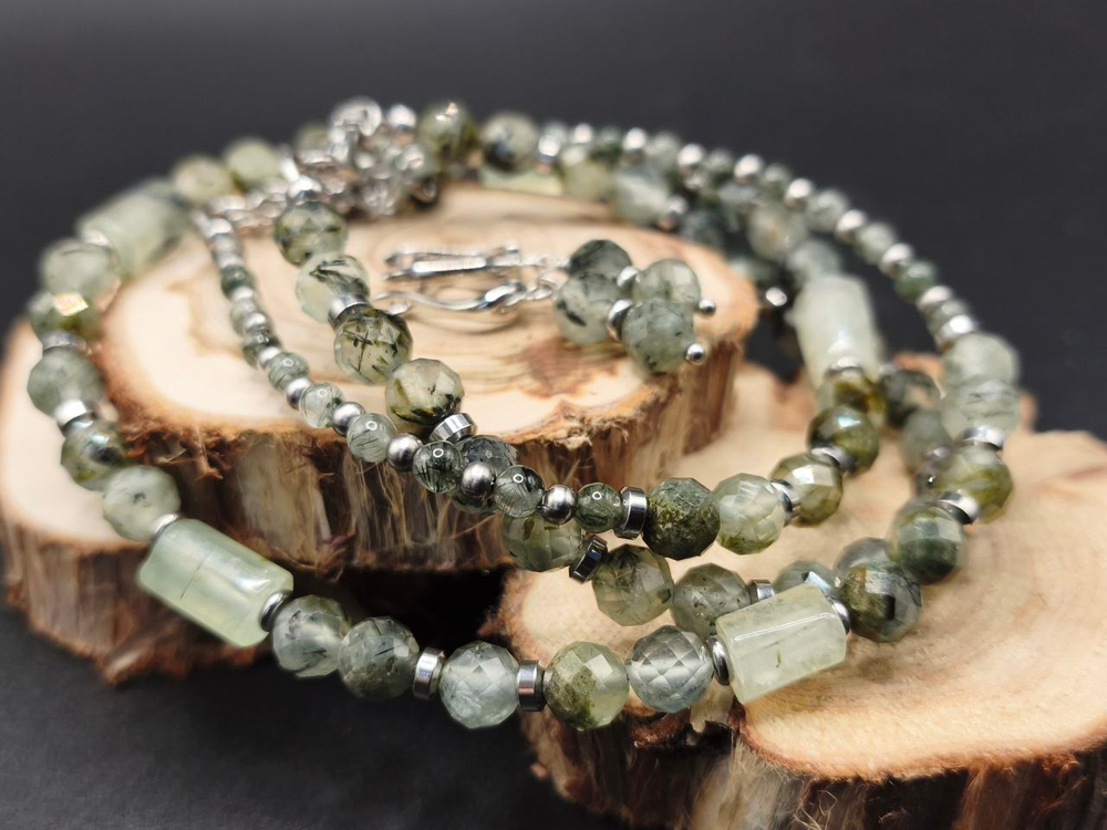 Пренит, настоящий мохито), шар огранка 6.6мм, цена за нить 9.5см (1/4)