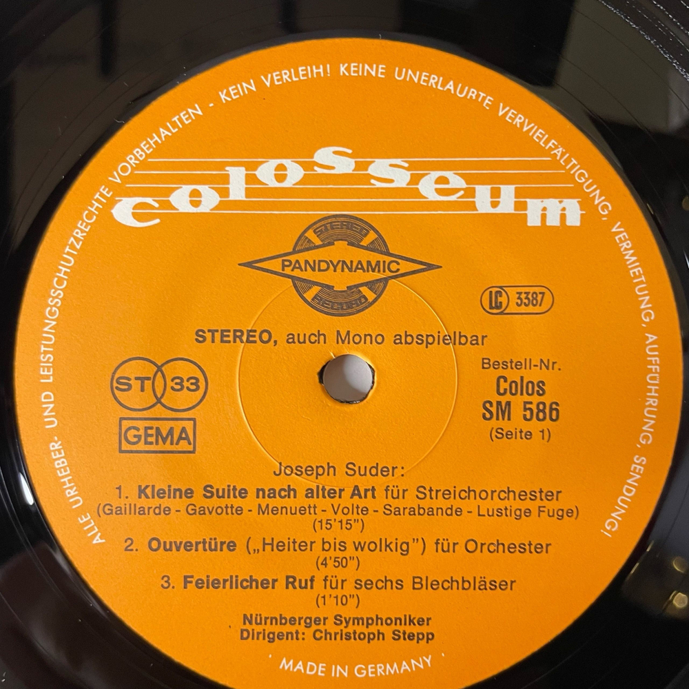 Винтажная виниловая пластинка LP Joseph Suder, Nurnberger Symphoniker Leitung: Christoph Stepp, Kleider Machen Leute (Германия 1981)