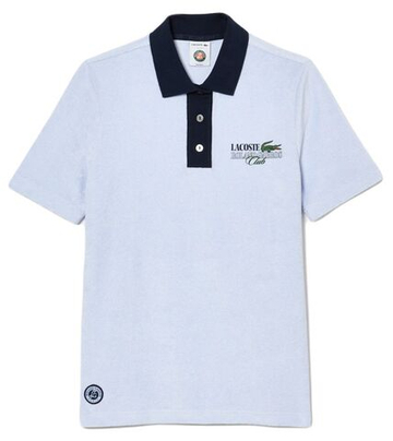 Женское поло Lacoste Roland Garros Edition Terry Knit Tennis - light blue/navy blue