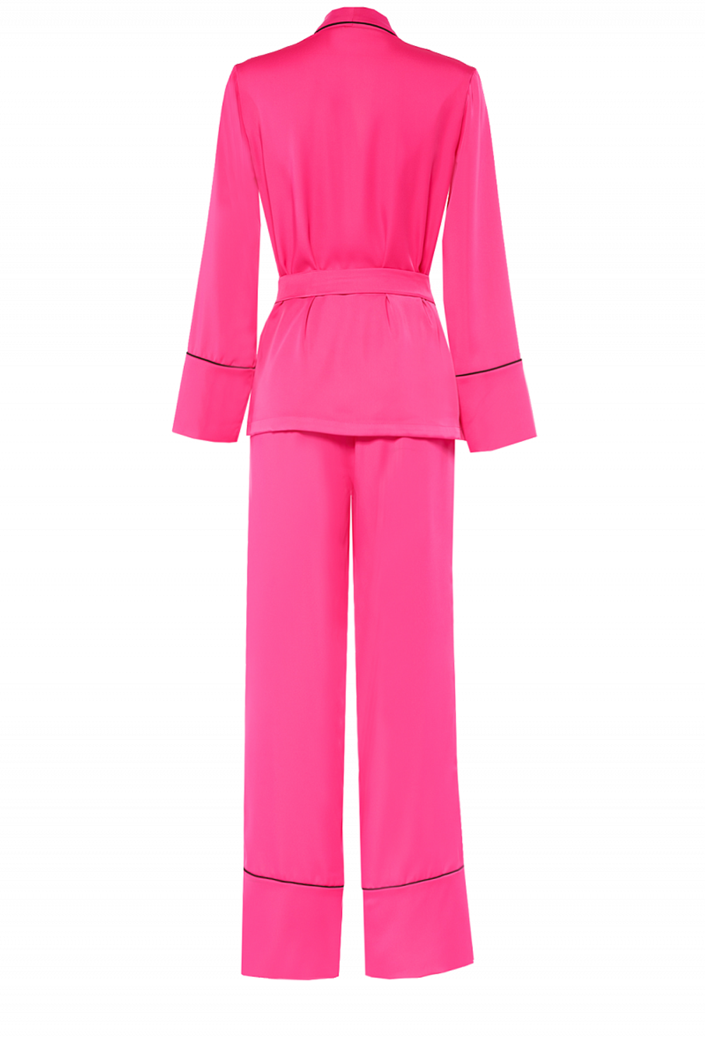 Брючный костюм из шелка фуксия 01-19SS