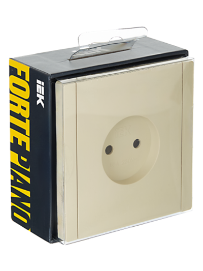 FORTE&PIANO Розетка 1-местная без заземления с защитными шторками винтовое крепление 10А FP417 ваниль IEK