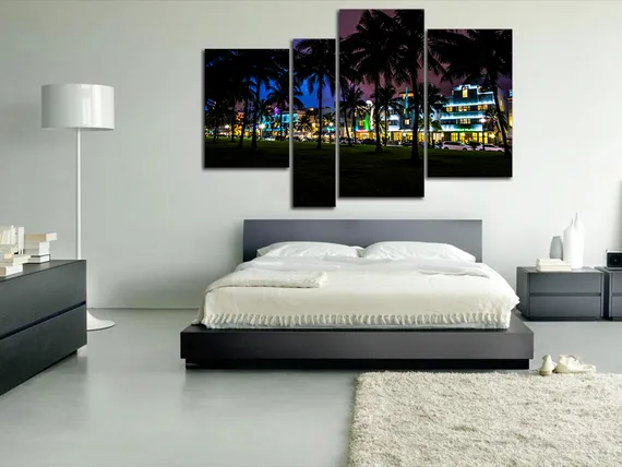 Модульная картина "Пальмы в Майами"