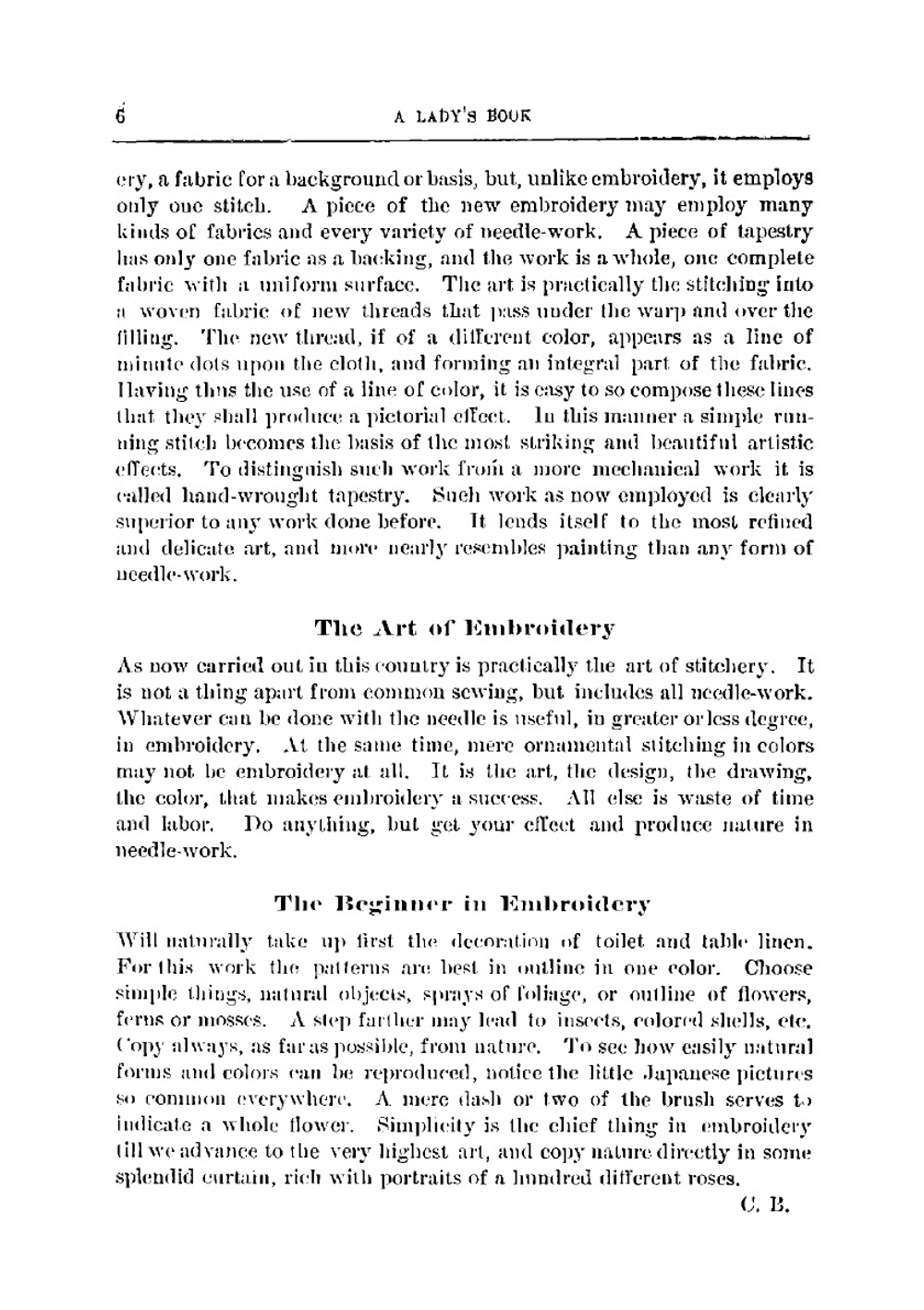 A Lady Book on art Embroidery | G. C. Perkins