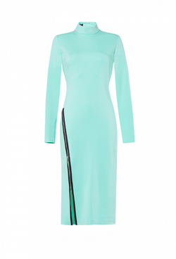 Трикотажное платье приталенного силуэта мятное 09-05-22 SS