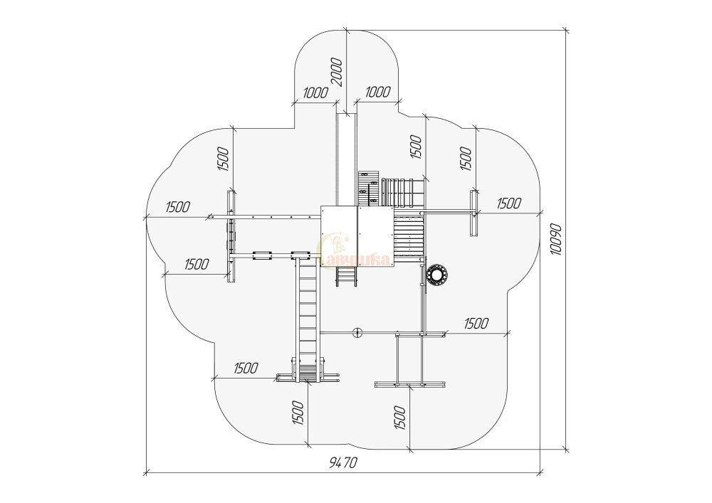 Деревянная детская площадка Савушка "4 сезона" - семейная