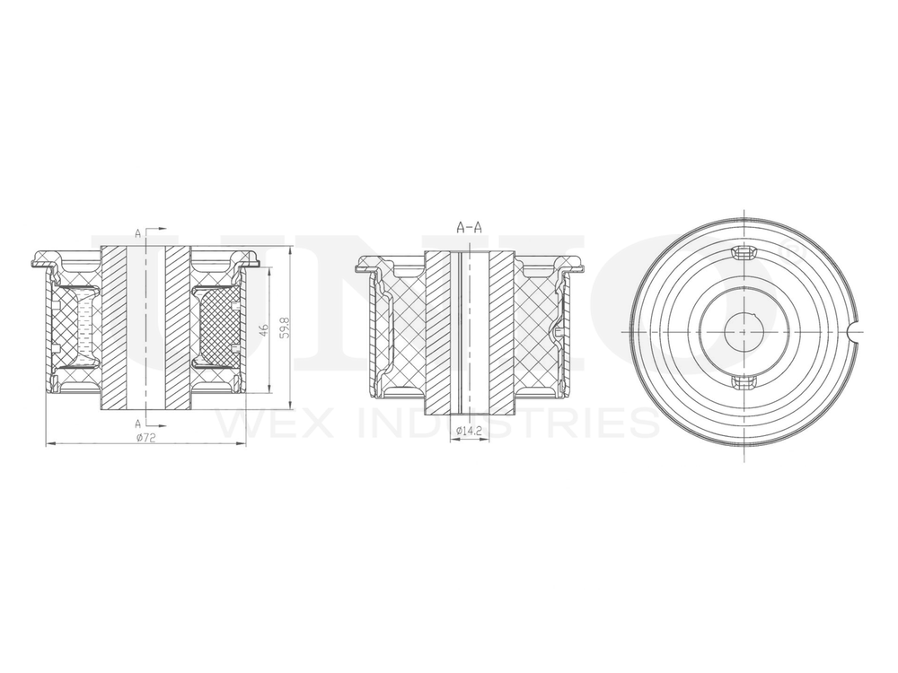 Сайлентблок задний переднего нижнего рычага UNIO RMP-20231