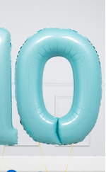 G Шар 40" / 102 см "Цифра 0" Пастель голубой (БГ-60)