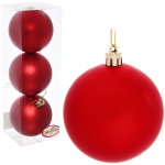 Новогодние шары 7 см (набор 3 шт) «Матовый», красный
