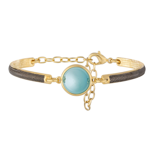 Браслет классический Possebon Pearl Blue Sky Agate C1363.21 BL/G
