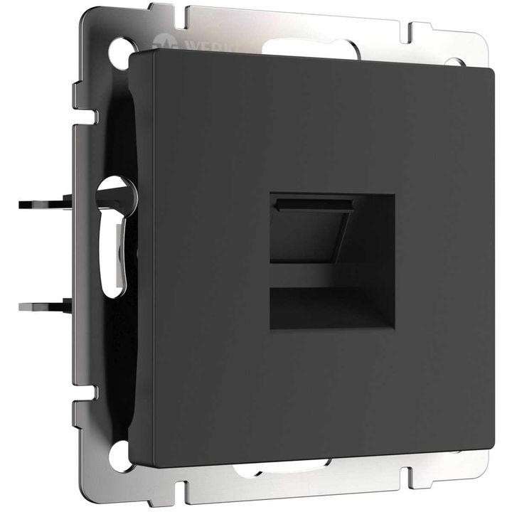 Телефонная розетка RJ-11 Werkel черный матовый W1182008 4690389156960