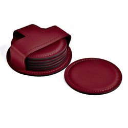 Набор из 6 костеров из двухслойной кожи Cuoietto с металлической вставкой (CR6BCMet) 1