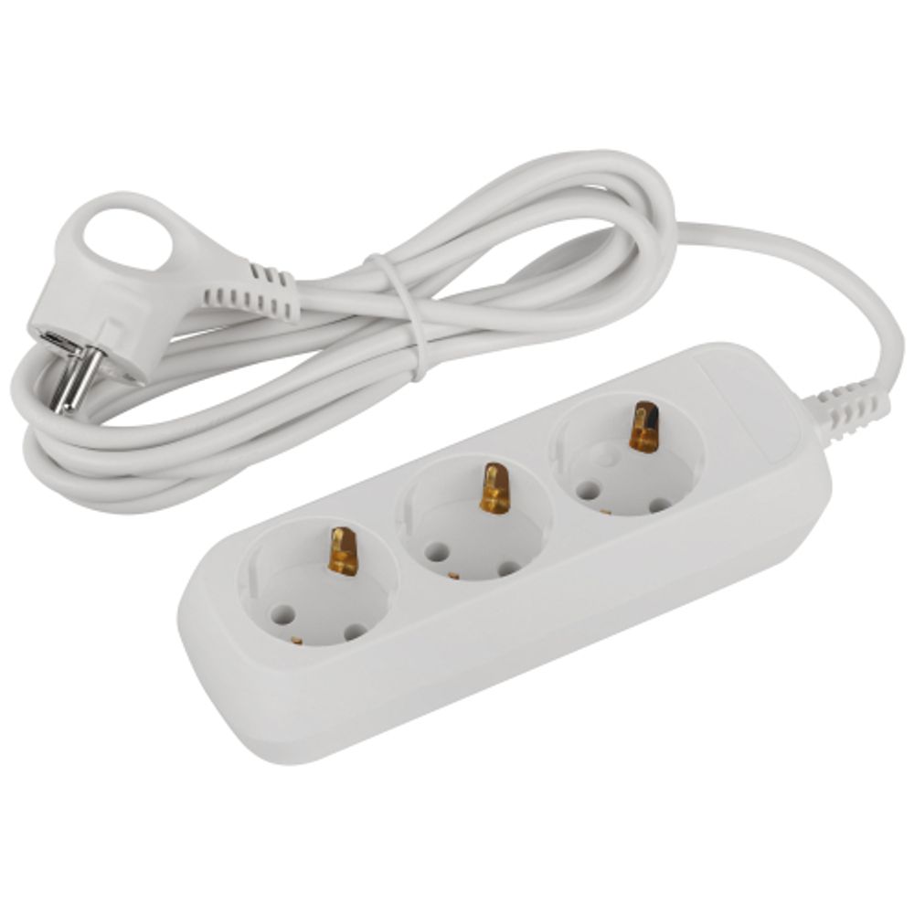 Удлинитель электрический ЭРА UDL-10-330-E Greenline 3 розетки с заземлением 3м ПВС 3x0.75мм2