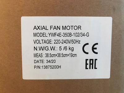Осевой вентилятор Weiguang YWF-4E-350-B-102/34-G Стандартная решетка