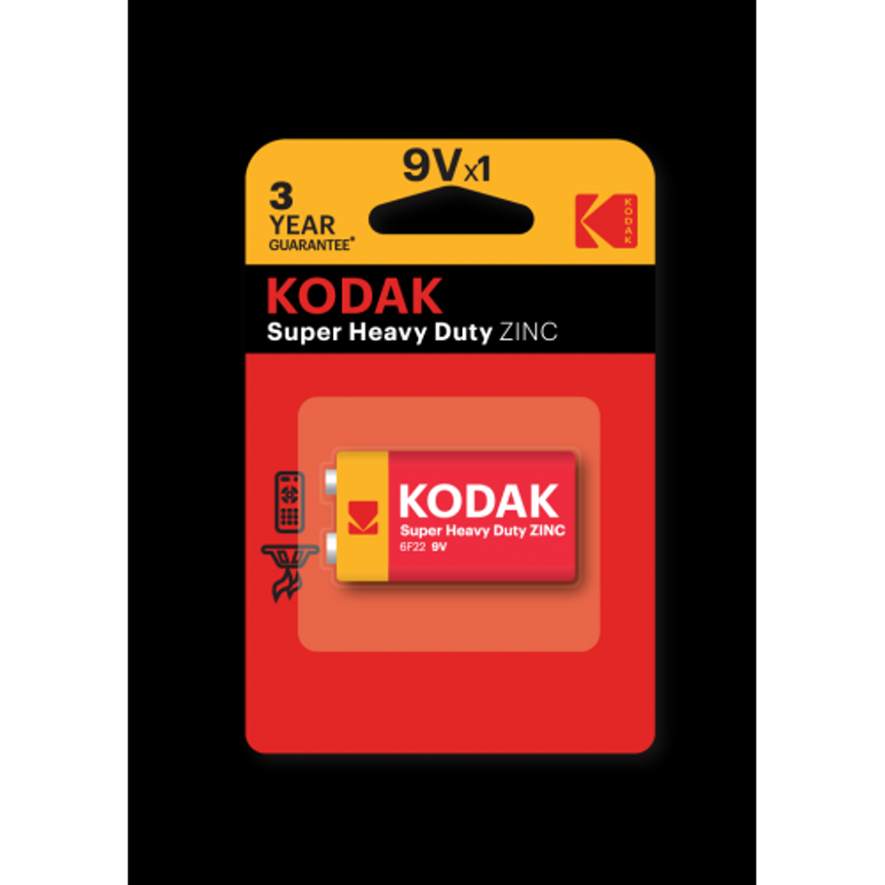 Батарейки Kodak 6F22-1BL SUPER HEAVY DUTY Zinc [K9VHZ-1B] | Другие бренды