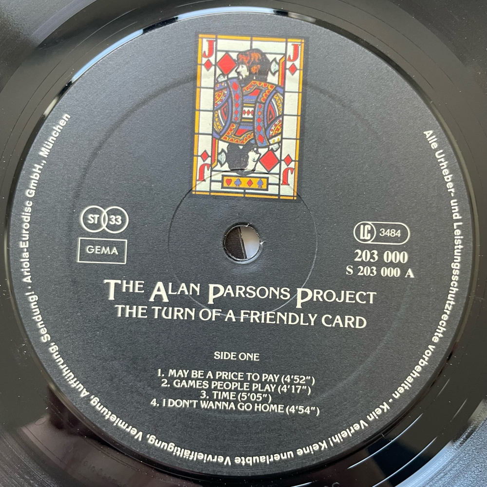 Винтажная виниловая пластинка LP The Alan Parsons Project, The Turn Of A Friendly Card (Германия 1981)