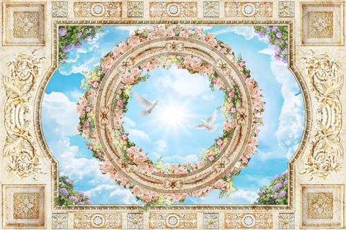 Потолки №26 Фотообои и Фрески ручной работы