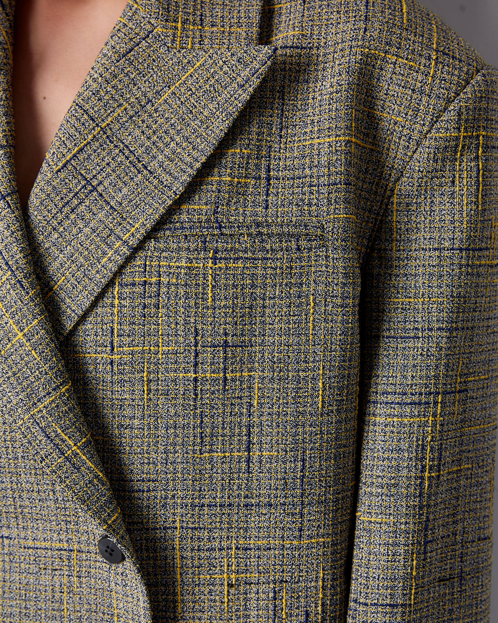 Жакет из шелка и вискозы Боттега Венета желтый/синий