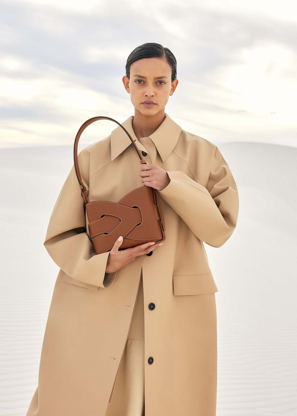 Сумка Polene NODDE EDITION SMOOTH COGNAC