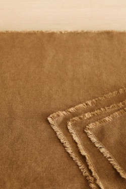 ZARA HOME ЛЬНЯНАЯ САЛФЕТКА, ГОРЧИЧНЫЙ