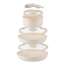 Набор посуды для приготовления со съемной ручкой Smart Ceramic, 7 предметов, цвета топленого молока