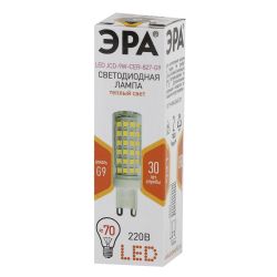 Лампа светодиодная ЭРА STD LED JCD-9W-CER-827-G9 9Вт керамика капсула теплый белый свет G9 | Лампы cветодиодные Капсульные (G4, G9)