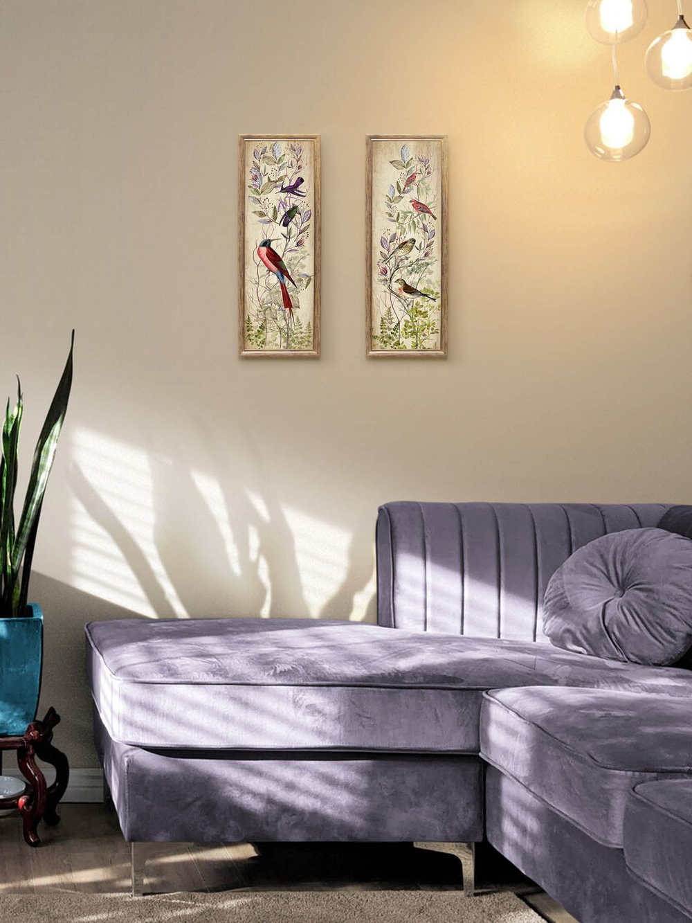 Картины на стену для интерьера в раме набор 2 шт 19*51 см