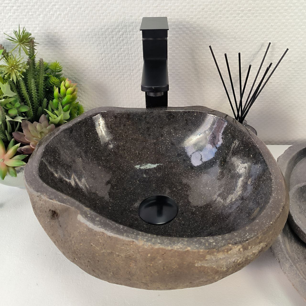 Раковина из речного камня RS-64885 37*33*15 0855