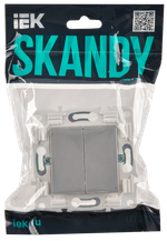 SKANDY Выключатель 2-клавишный перекрестный 10А SK-V06S серебряный IEK