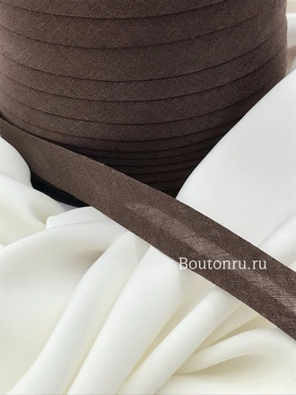 Косая бейка хлопок №077 коричневая GAMMA GK-15C 14-15 мм