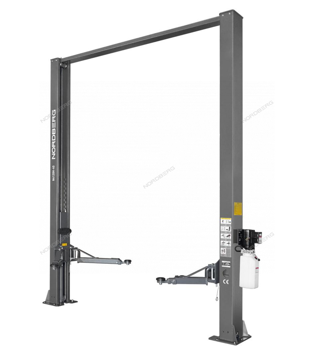 Подъемник двухстоечный 4 т, верхняя синхронизация, H=3,6 м, 220 В, серый NORDBERG N4120H-4G_3+2_220