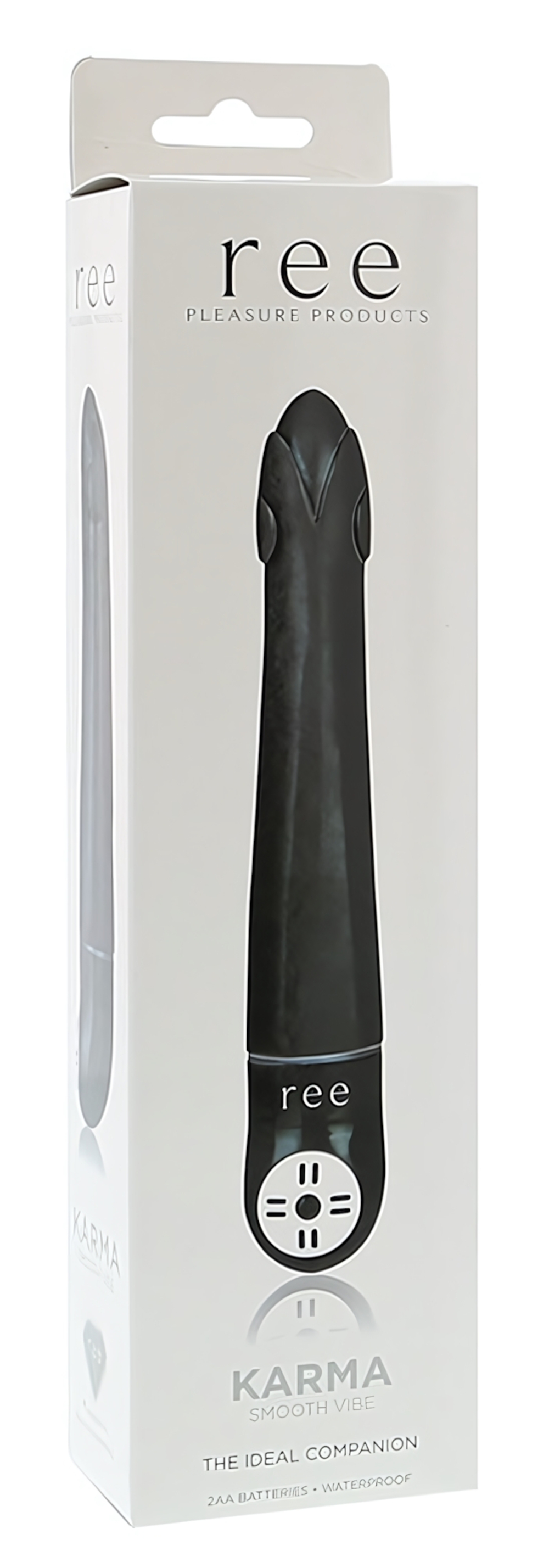 Чёрный вибромассажёр Karma - 17,8 см.