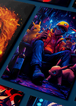 Картина на стену на металле от MetallSubArt "Покемоны"