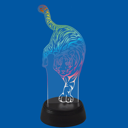 ULI-M506 RGB-3AA TIGER-BLACK Светильник декоративный с эффектом 3D Тигр. на батарейках 3AA не в-к. 1 светодиод. RGB свет. TM Uniel