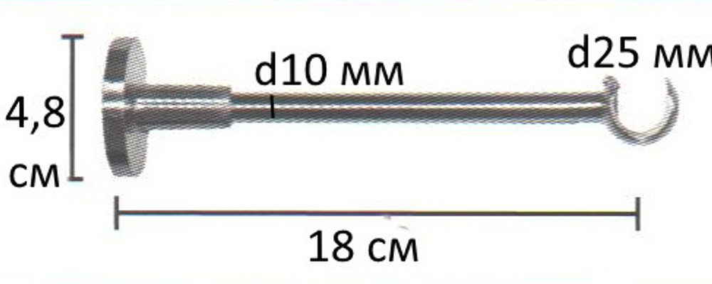 Карниз кованый витой для штор Ост Шар скан d 25 однорядный, цвет белое золото