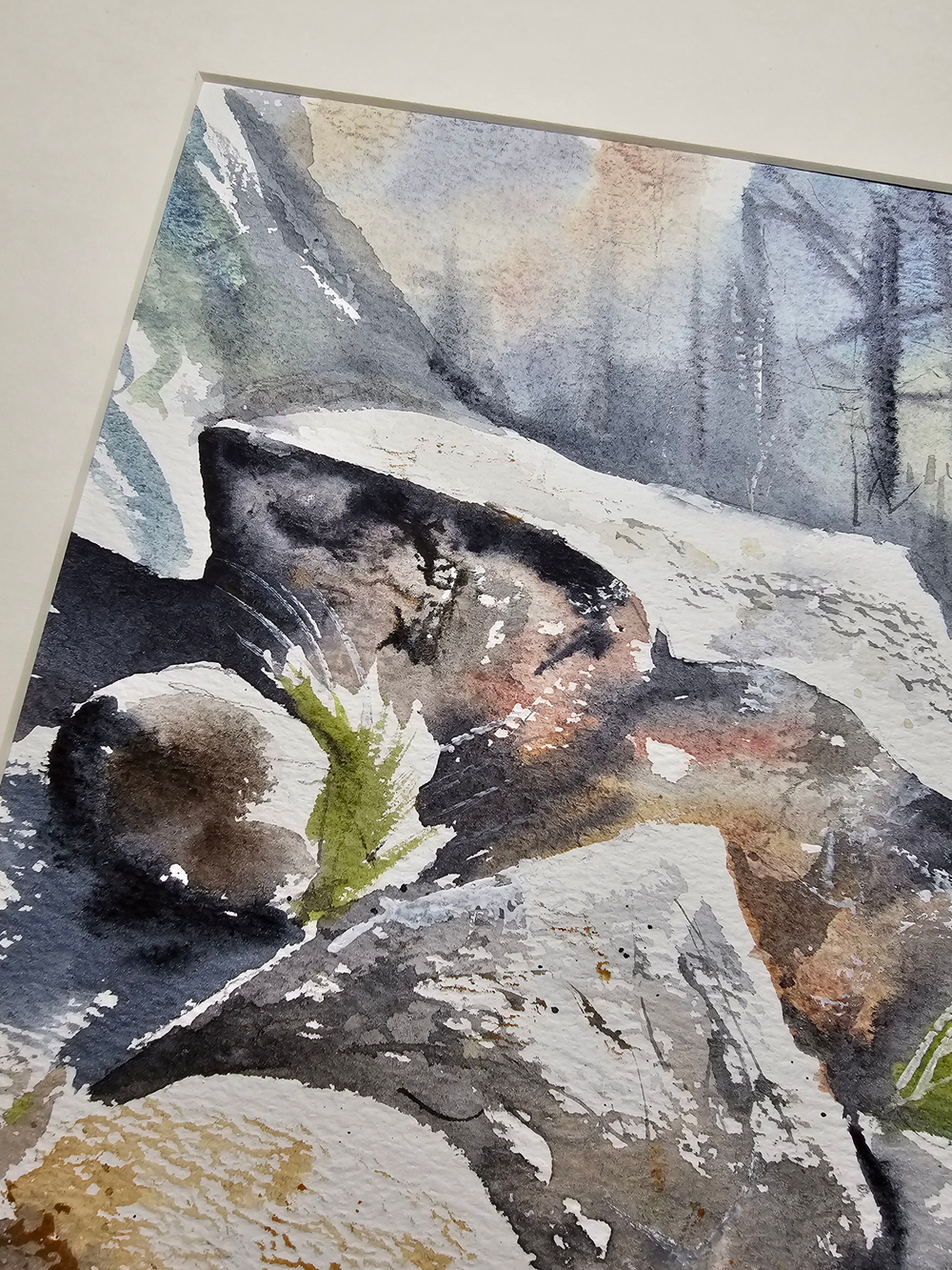 Картина авторская акварельная в паспарту 30х40 см на стену для интерьера "Земля Карелии"