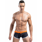 Стильные темно-серые мужские плавки с контрастным поясом (Размер: XL) (Цвет: темно-серый)