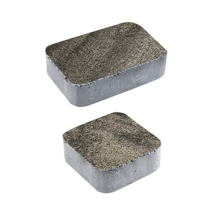 Тротуарная плитка КЛАССИКО - Листопад гранит Антрацит, комплект из 2 видов плит