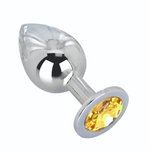 Большой стальной плаг с желтым кристаллом Sweet Lemon - 9,5 см. (Цвет: желтый)