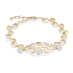 Браслет «Листья» из лимонного золота с фианитами