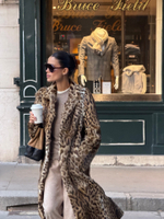 Шуба из натурального меха оцелота