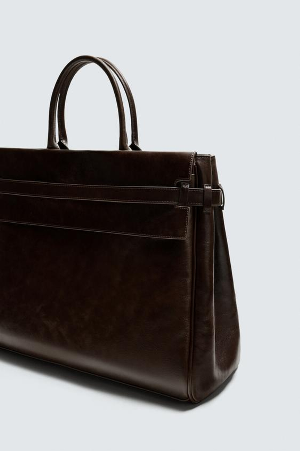 ZARA КОЖАНАЯ СУМКА, КОРИЧНЕВЫЙ